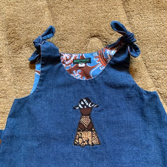 Imani Pamoja Should Tie & Scalloped Hem Denim Dress - NWOT - Picture 2 of 4